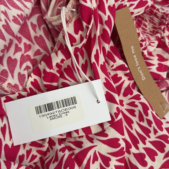 REFORMATION Lacey Midi Dress in Amore Pink Heart Print size 6 - Picture 16 of 16